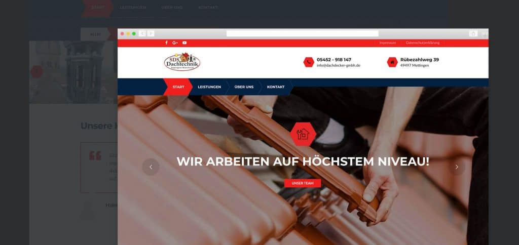 Web Relaunch – SDS Dachtechnik GmbH